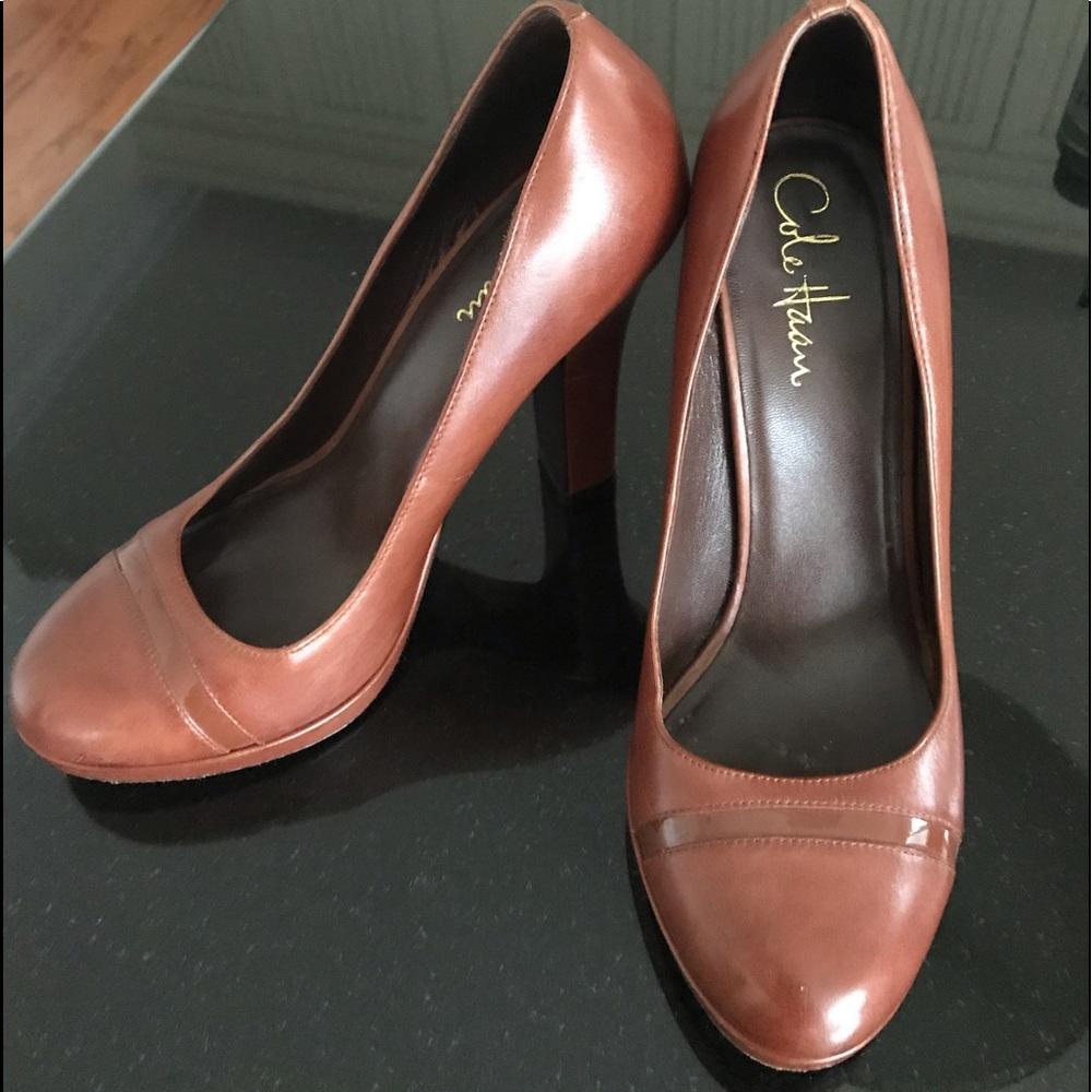 Cole Haan Brand Brown Leather Pumps Size 7-1/2